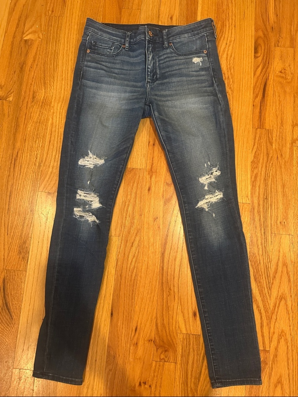 Abercrombie & Fitch Medium Blue Ripped Skinny Jeans